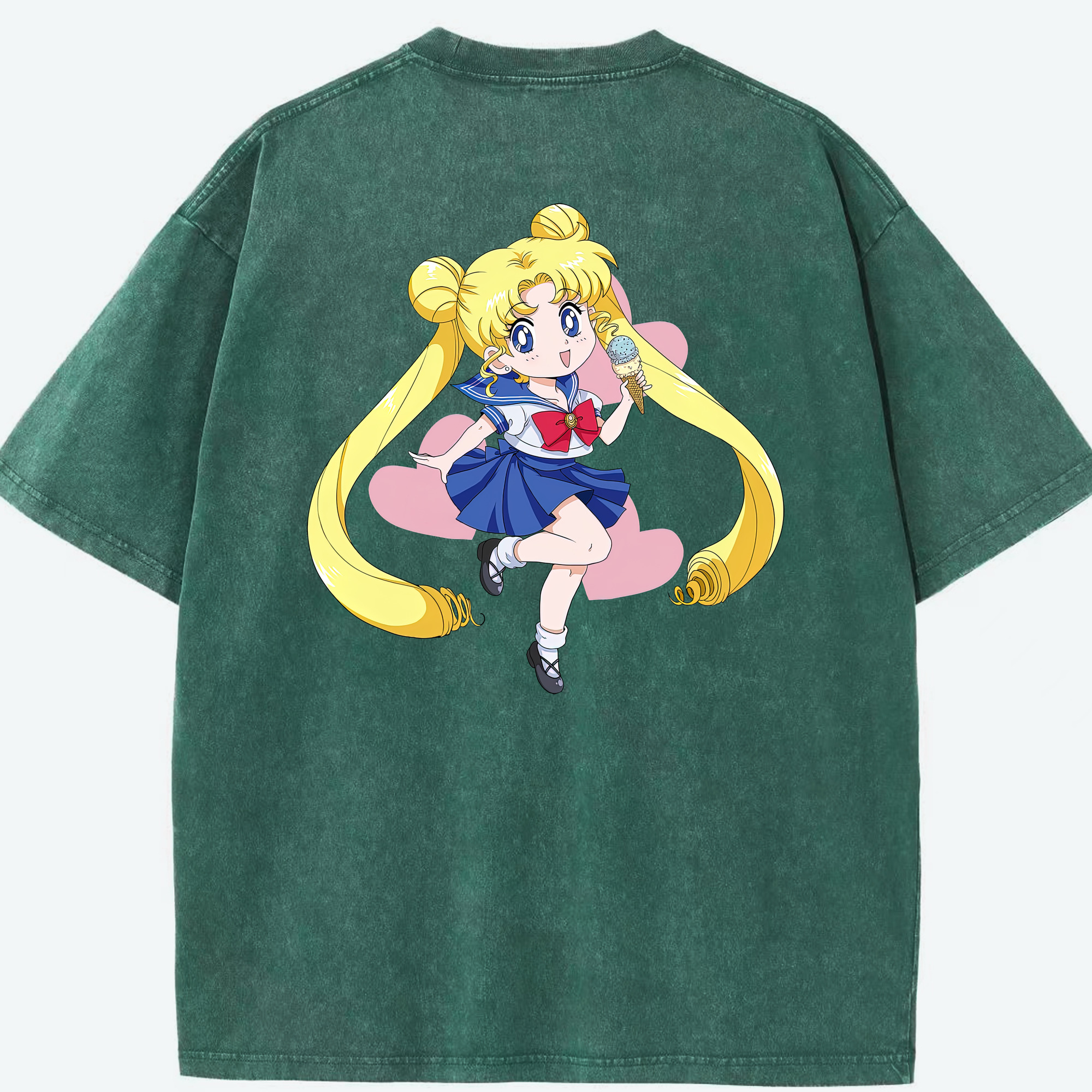 （画像用） 美少女戦士セーラームーン 愛野 美奈子 あいの みなこ Sailor Moon Aino Minako 綿100% ヴィンテージ風 半袖Tシャツ（背面プリント）